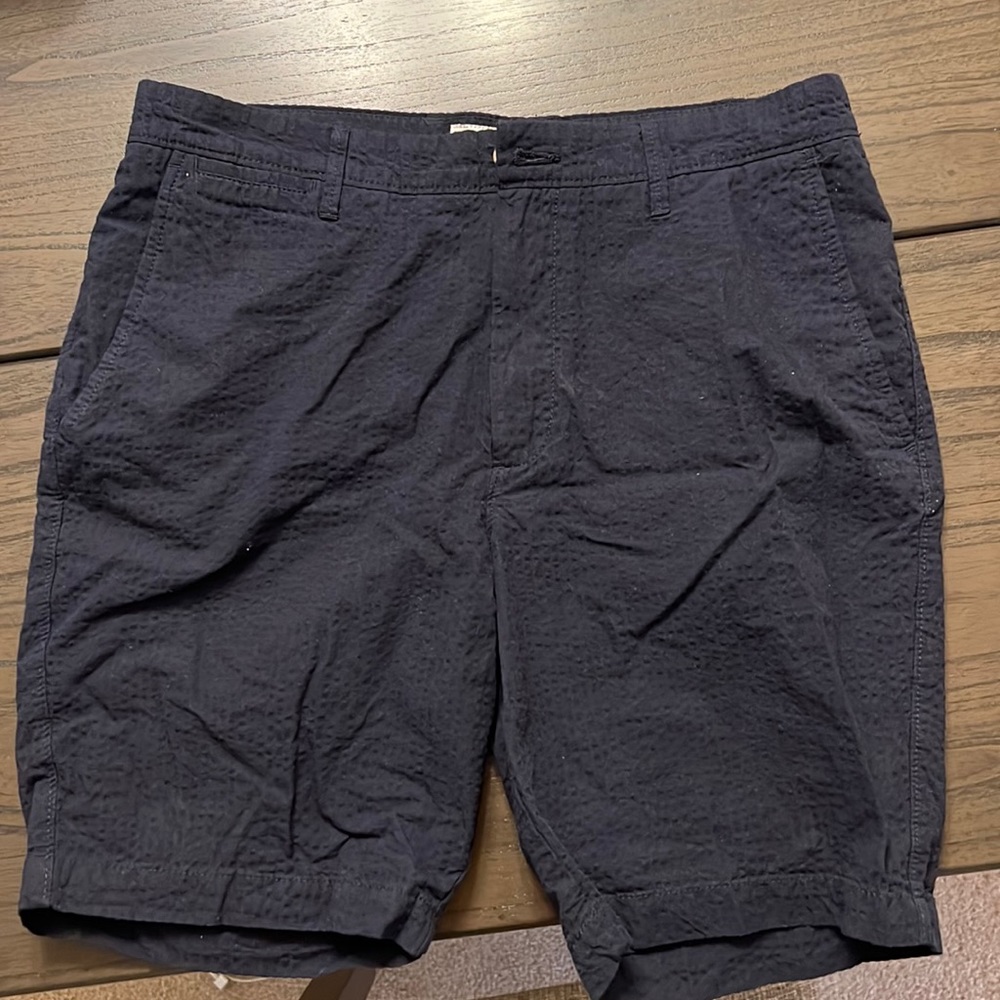 9” seam navy blue shorts